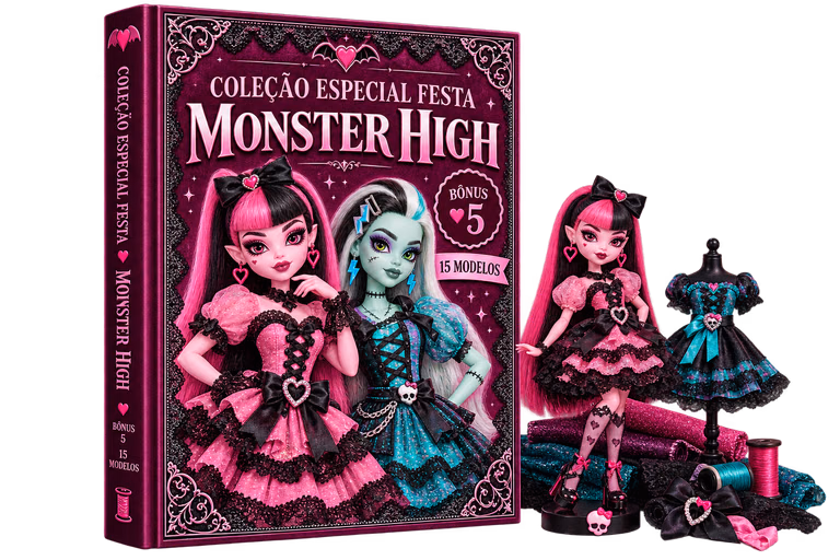 Mockup do bônus Coleção Especial Festa Monster High
