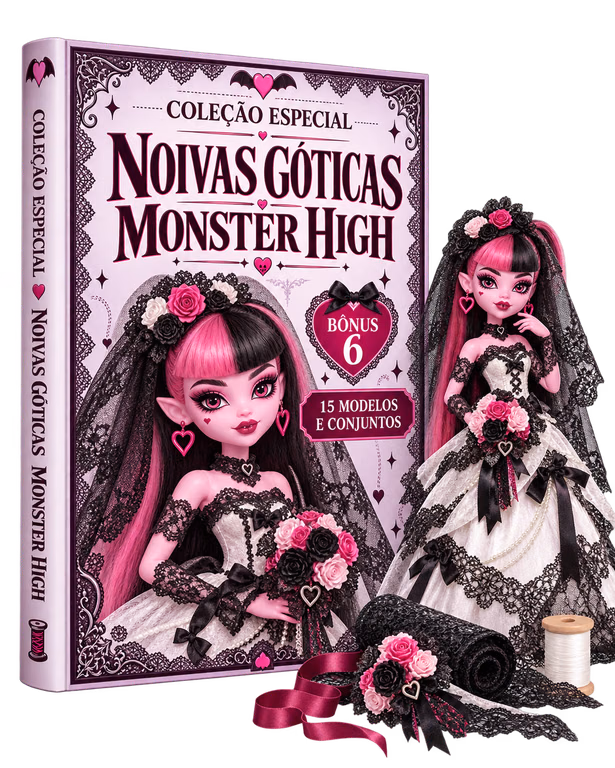 Mockup do bônus Coleção Especial Noivas Góticas Monster High