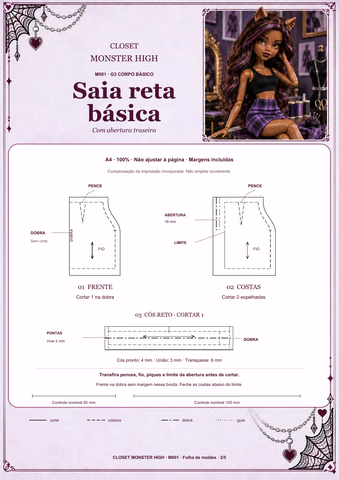 Página real 2 do Closet Monster High G3: instruções ou molde A4