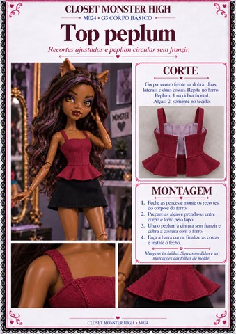 Página real 3 do Closet Monster High G3: instruções ou molde A4