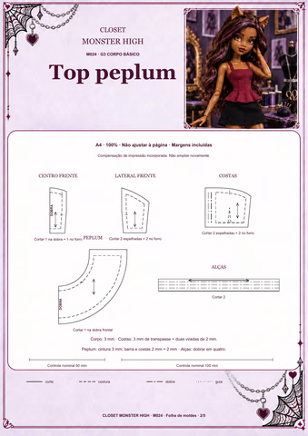 Página real 4 do Closet Monster High G3: instruções ou molde A4