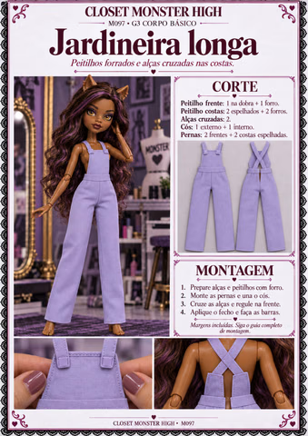 Página real 5 do Closet Monster High G3: instruções ou molde A4